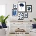 Kit 6 Quadros Decorativos Artes Azuis - com vidro
