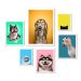 Kit 6 Quadros Decorativos Cães E Gatos - com vidro