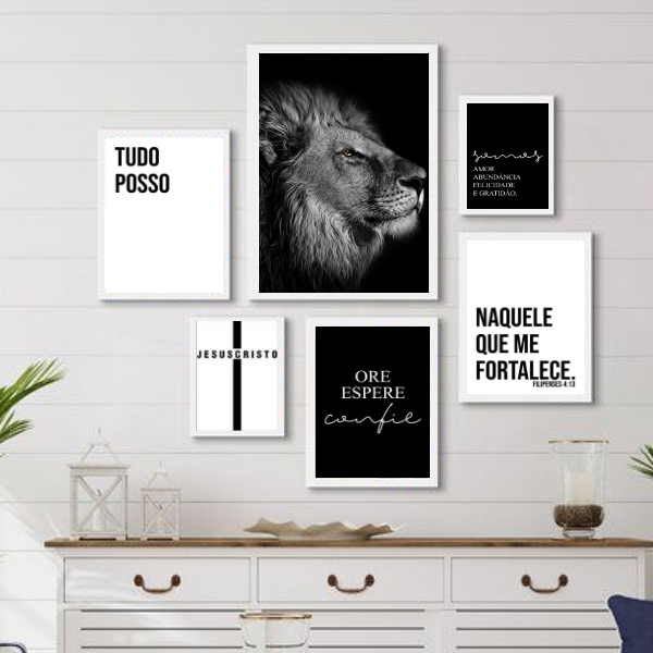 Kit 6 Quadros Decorativos Evangélicos- Jesus Cristo