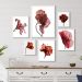 Kit 6 Quadros Decorativos Flores Vinho Marrom Marsala
