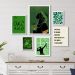 Kit 6 Quadros Decorativos Oxóssi Verde - com vidro