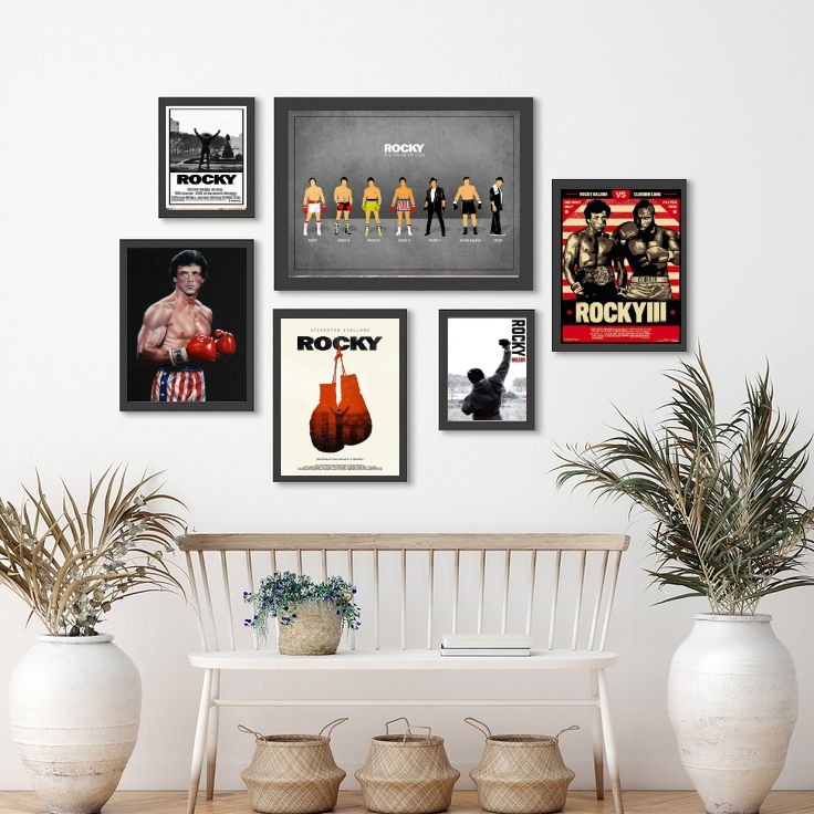 Kit 6 Quadros Decorativos Rocky Balboa - com vidro