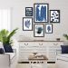 Kit 6 Quadros Decorativos Sala Artes Azuis - com vidro