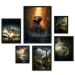 Kit 6 Quadros Dinossauros - com vidro