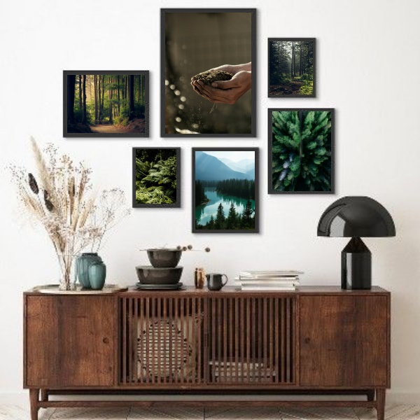 Kit 6 Quadros Fotografias Mãe Natureza - com vidro