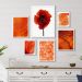 Kit 6 Quadros Laranjas- Abstrato Flores Folhas
