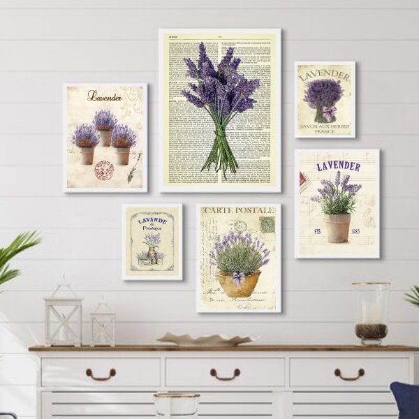 Kit 6 Quadros Lavanda Provençal - com vidro
