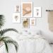 Kit 6 Quadros Minimalistas - Beges - com vidro