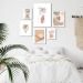 Kit 6 Quadros Minimalistas - Tons Bege - com vidro