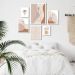 Kit 6 Quadros Minimalistas Quarto - Nudes - com vidro