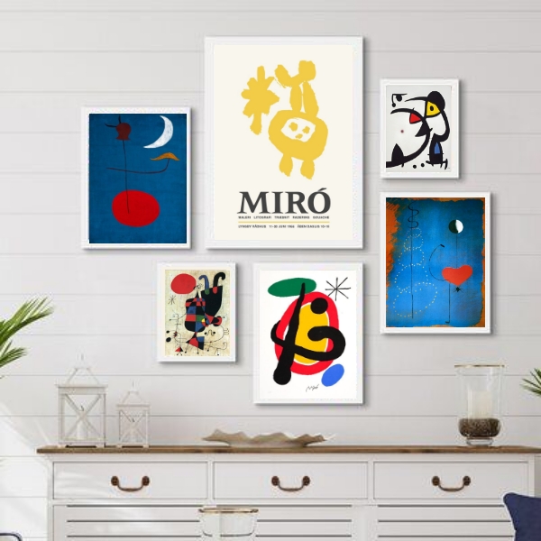 Kit 6 Quadros Obras Miró