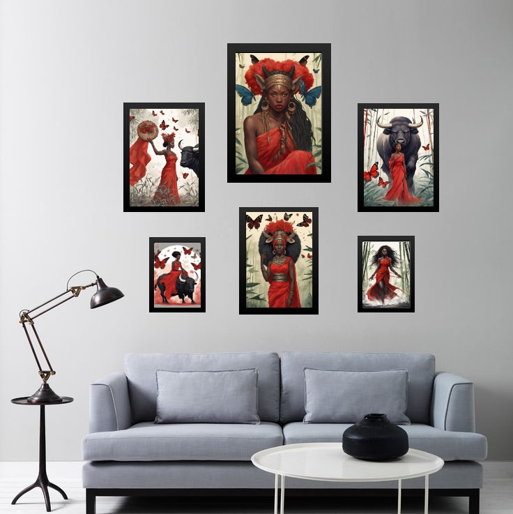 Kit 6 Quadros Orixá Iansã - com vidro