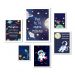 Kit 6 Quadros Quarto Infantil Menino Tema Espacial - Cristão - com vidro