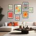 Kit 7 Quadros Decorativos Flower Market Cities - com vidro