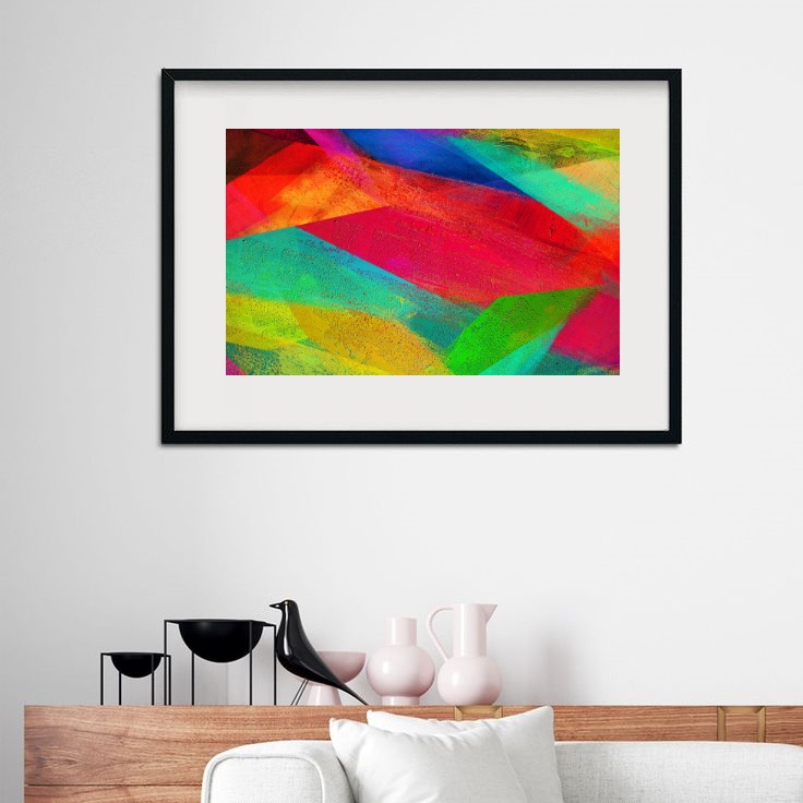 Quadro Abstrato Cores Vibrantes - 60x48cm