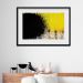 Quadro Abstrato Horizontal Amarelo e Preto - 60x48cm