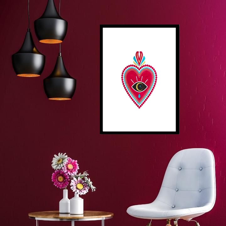 Quadro Coração Mexicano - 60x48cm