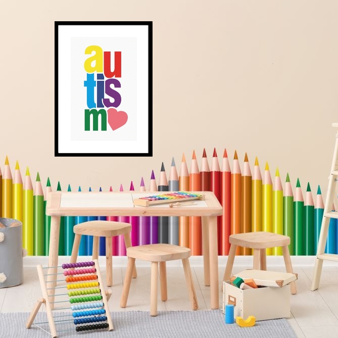 Quadro Decorativo Autismo - 60x48cm