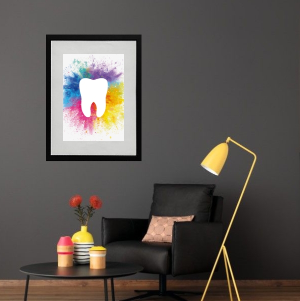 Quadro Dente Aquarela - 60x48cm