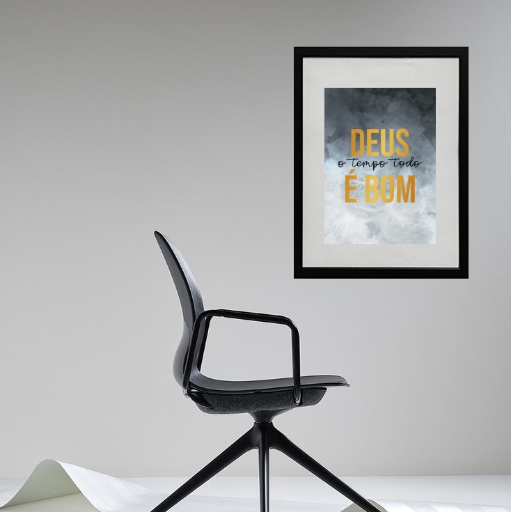 Quadro Deus É Bom - 60x48cm