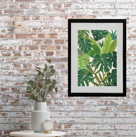 Quadro Folhagens Verdes - 60x48cm
