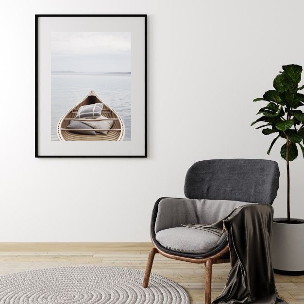 Quadro Foto Praia Soft Relax Canoa - 60x48cm