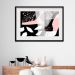 Quadro Horizontal Abstrato Preto e Rosa - 60x48cm