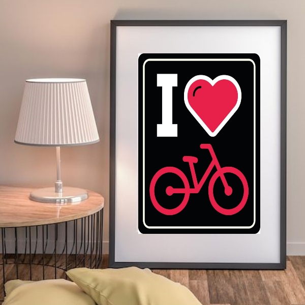 Quadro I Love Bike - 60x48cm