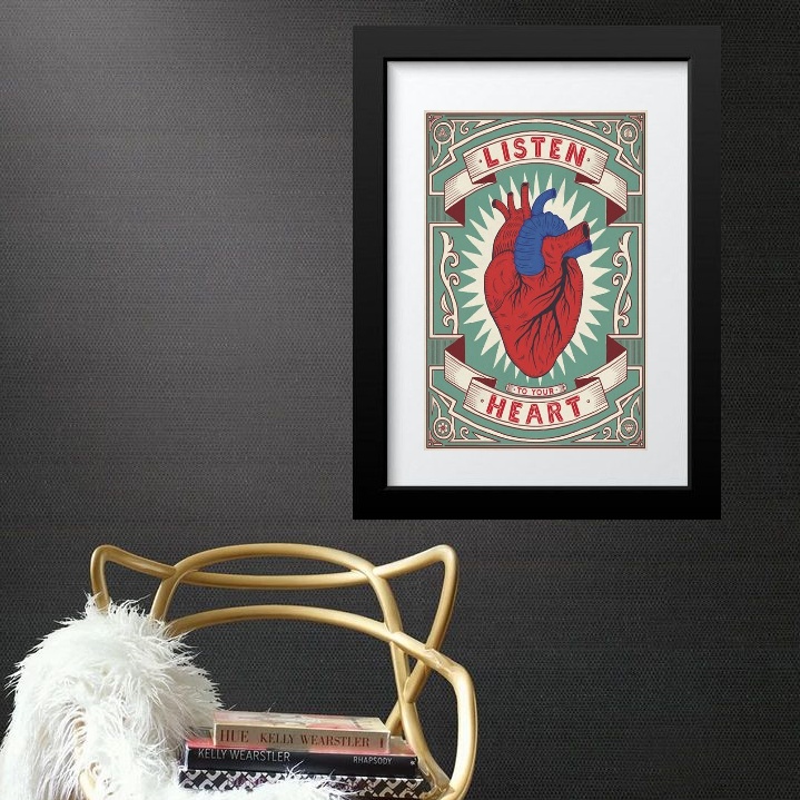 Quadro Listen To Your Heart - 60x48cm