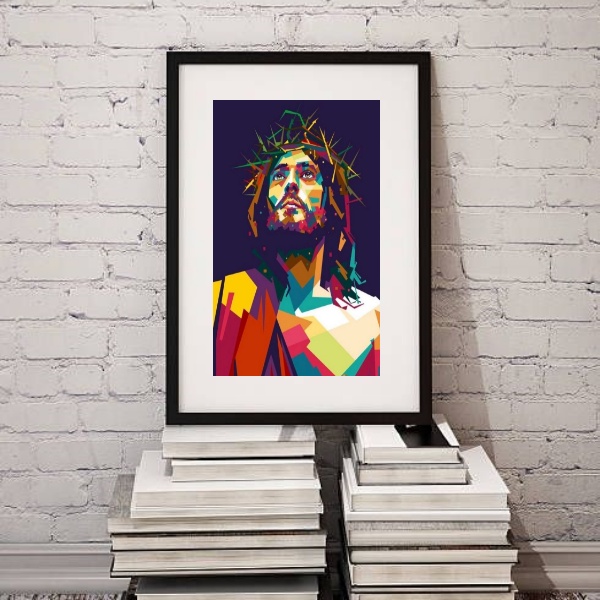 Quadro Moderno Jesus- 60x48cm