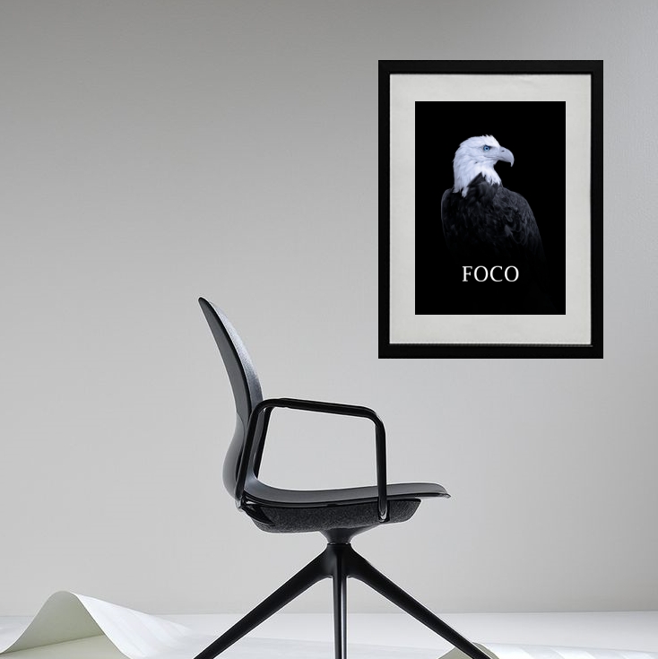 Quadro Motivacional Águia Foco - 60x48cm