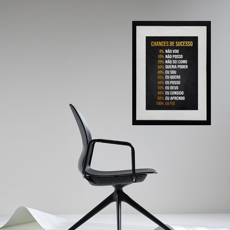 Quadro Motivacional Chances Sucesso - 60x48cm