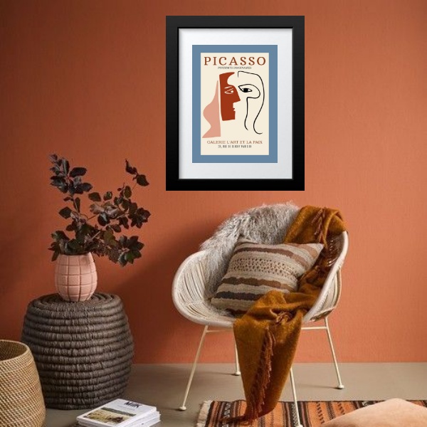 Quadro Picasso Azul e Terracota - 60x48cm