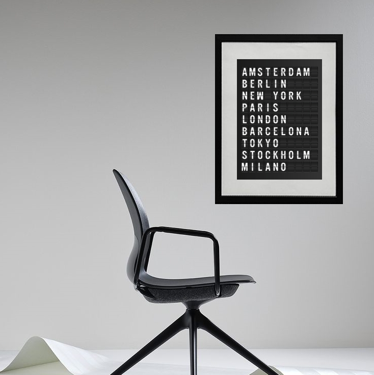 Quadro Placa De Aeroporto Cidades - 60x48cm