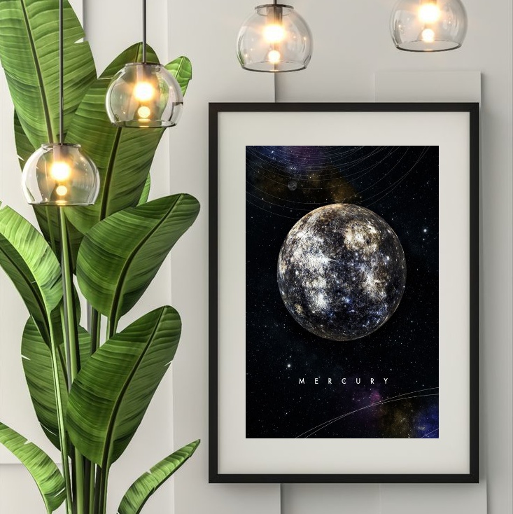 Quadro Planeta Mercúrio - 60x48cm