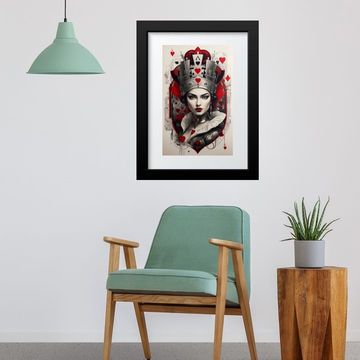 Quadro Rainha De Copas - 60x48cm