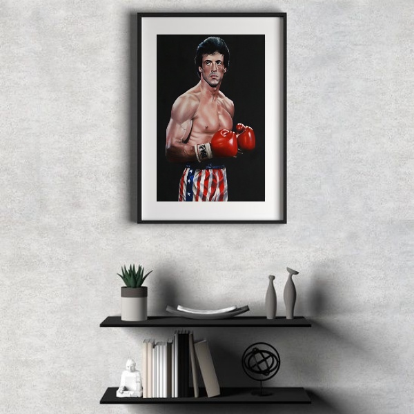 Quadro Rocky Balboa Boxe - 60x48cm