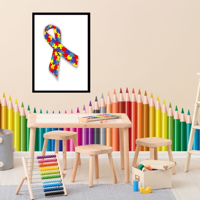 Quadro Símbolo Autismo - 60x48cm