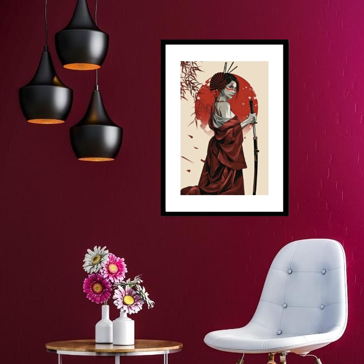 Quadro Samurai Japonesa - 60x48cm