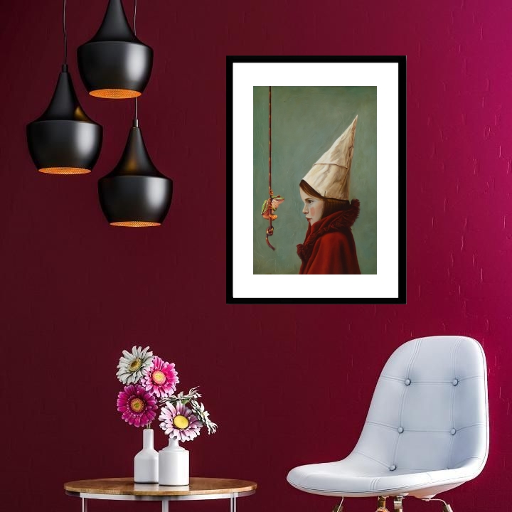 Quadro Surrealista Menina Palhaço - 60x48cm