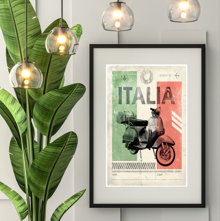 Quadro Vespa Itália - 60x48cm