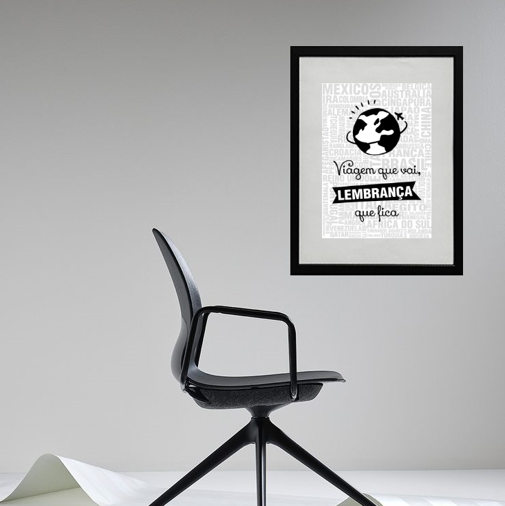 Quadro Viagem Vai Lembrança Fica - 60x48cm