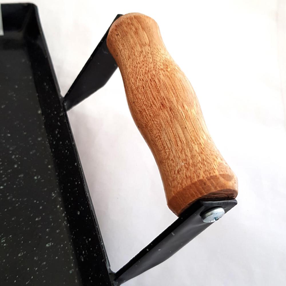 Chapa Esmaltada Para Fogão Lanche Bife Hambúrguer Retangular