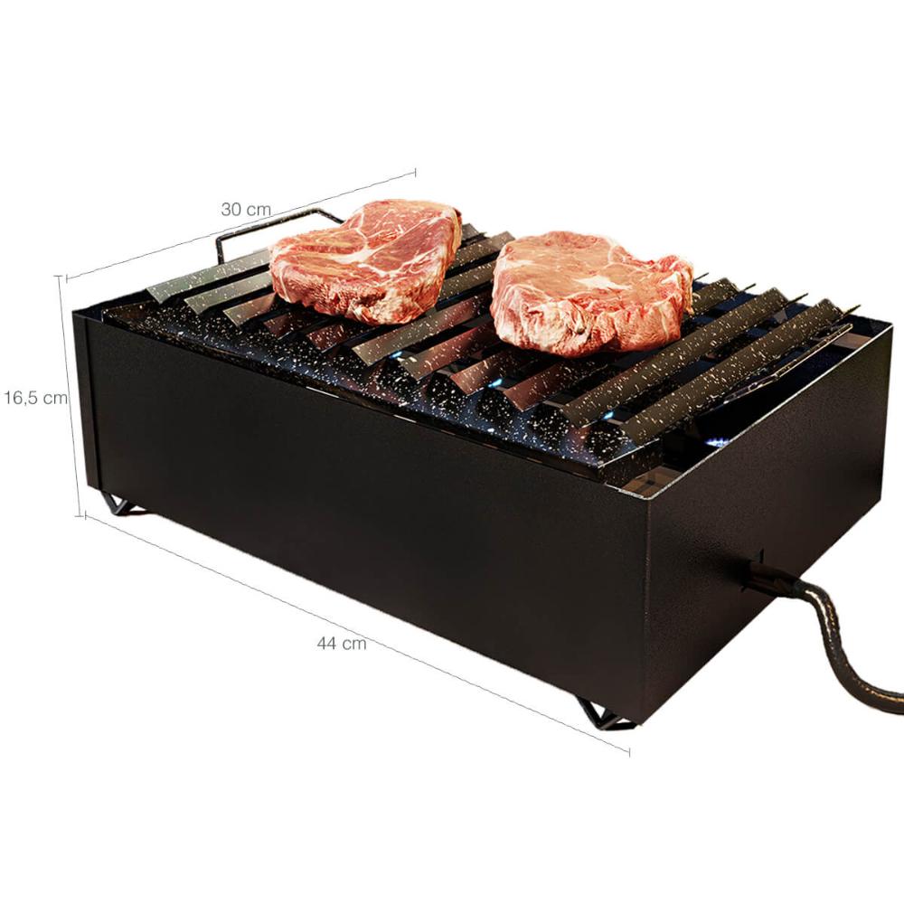 Char Broiler a Gás 8 Caulins Fogareiro Grelha Chapa Hambúrgu