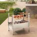 Churrasqueira Portátil Desmontável Inox Para Camping Carvão