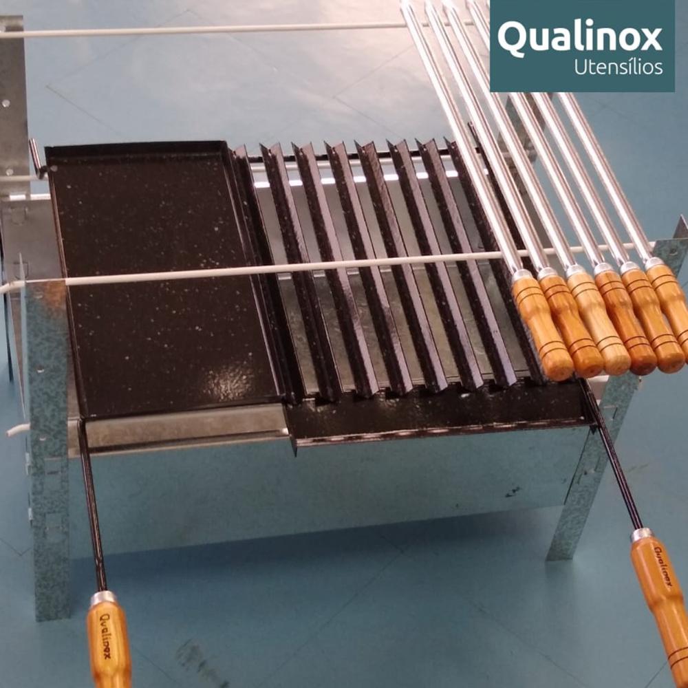 Churrasqueira Portátil Desmontável Inox Para Camping Carvão
