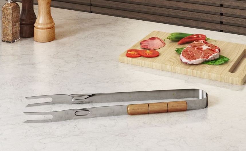 Garfo 47 cm inox Pegador Churrasco Grelha Carne Qualinox 0558 