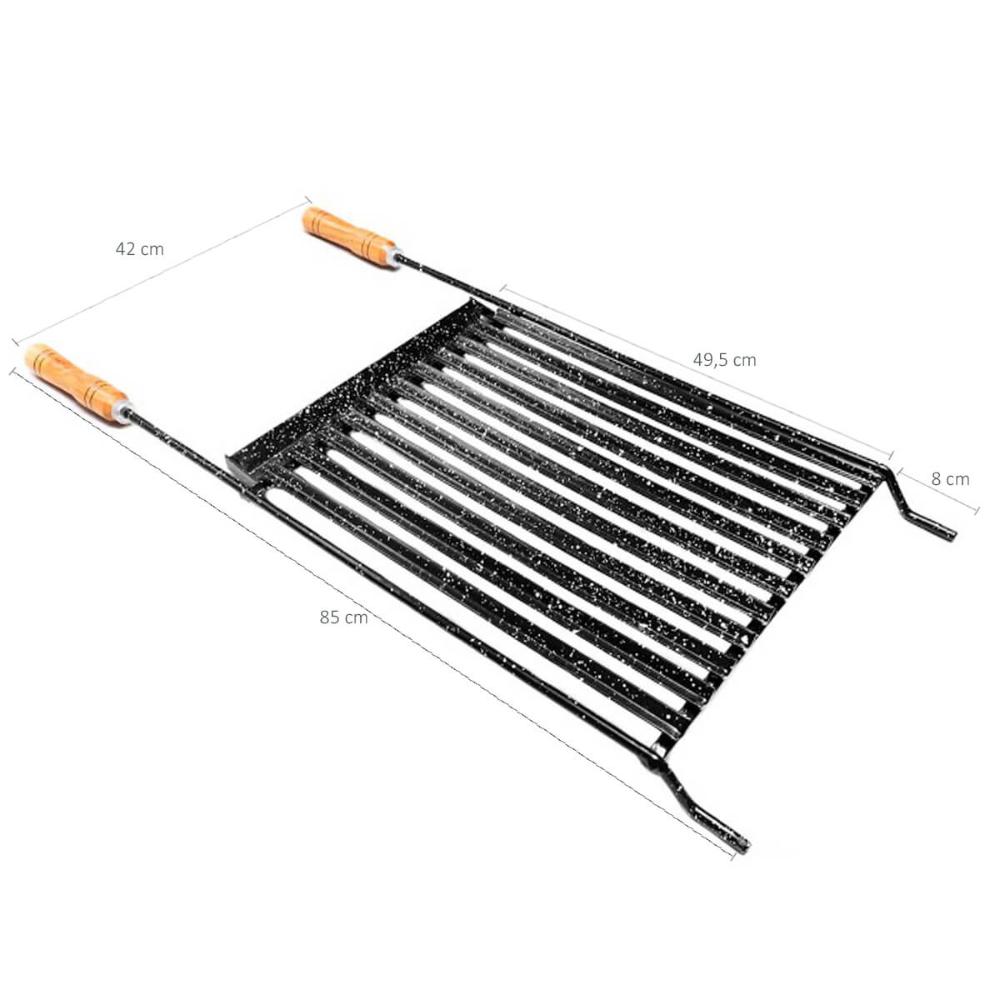 Grelha Para Churrasco Esmaltada Com Coletor De Gordura Carne