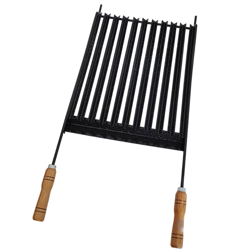 Grelha Para Churrasco Esmaltada Com Coletor De Gordura Carne