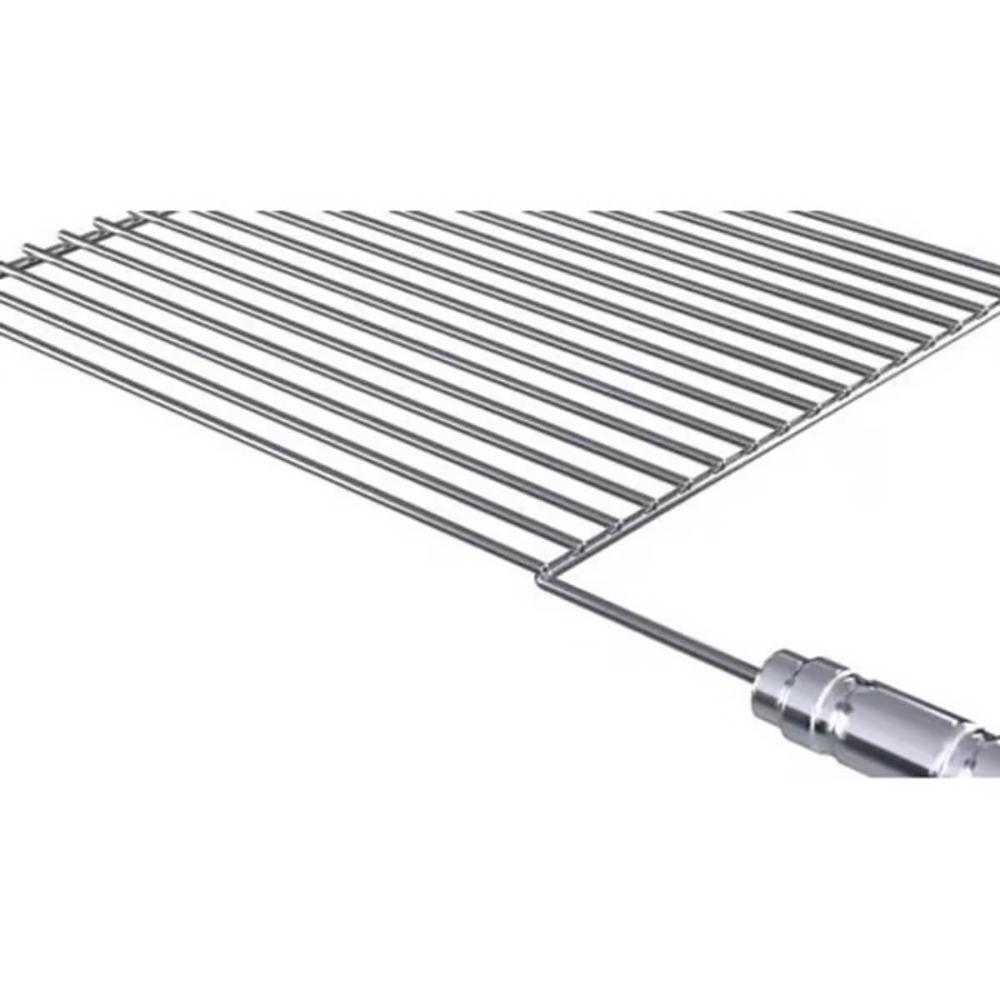Grelha Urugaia Inox 304 Reta 80x40cm para Churrasco com Barr